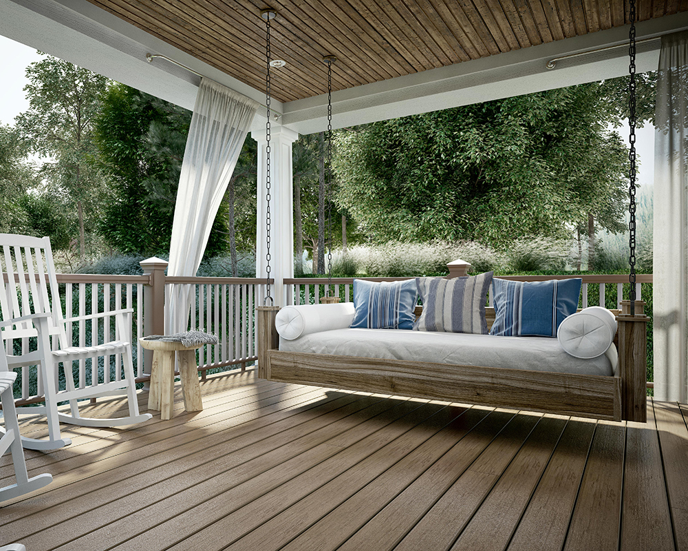 Deckorators Composite Decking McCray Lumber And Millwork   Deckorators Milled Maple  CXT DarkWalnutRailing 